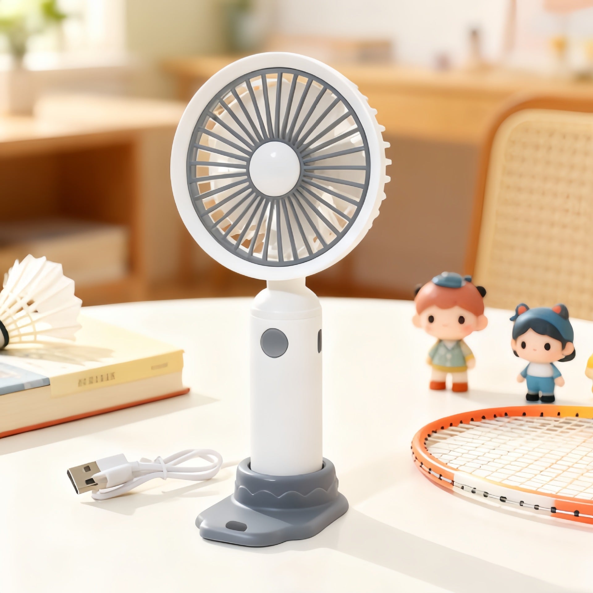 Women's Portable Handheld Fan with Powerful Battery and Cooling Spray Function USB Rechargeable