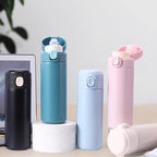Insulated Stainless Steel Water Bottle for Women with One-Hand Opening Mechanism
