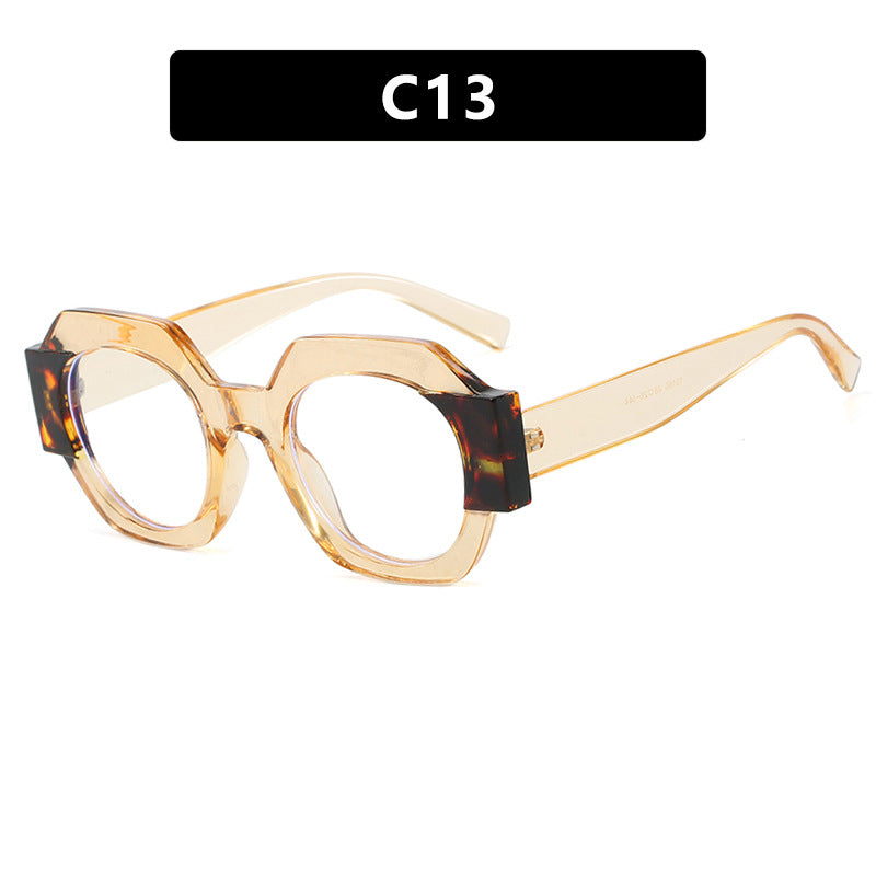 Ladies Hexagonal Sunglasses UV Protection Lightweight Fashionable Frame