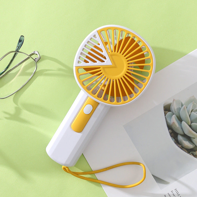 Portable Hand Fan with LED Light USB Rechargeable Compact Travel Fan