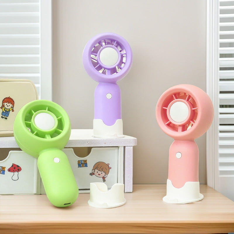 Rechargeable Portable Handheld Fan with Stand Child-Friendly Bear Design