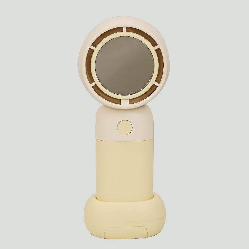 Portable Handheld Fan with Built-in Mirror Lightweight Rechargeable Personal Cooling Fan