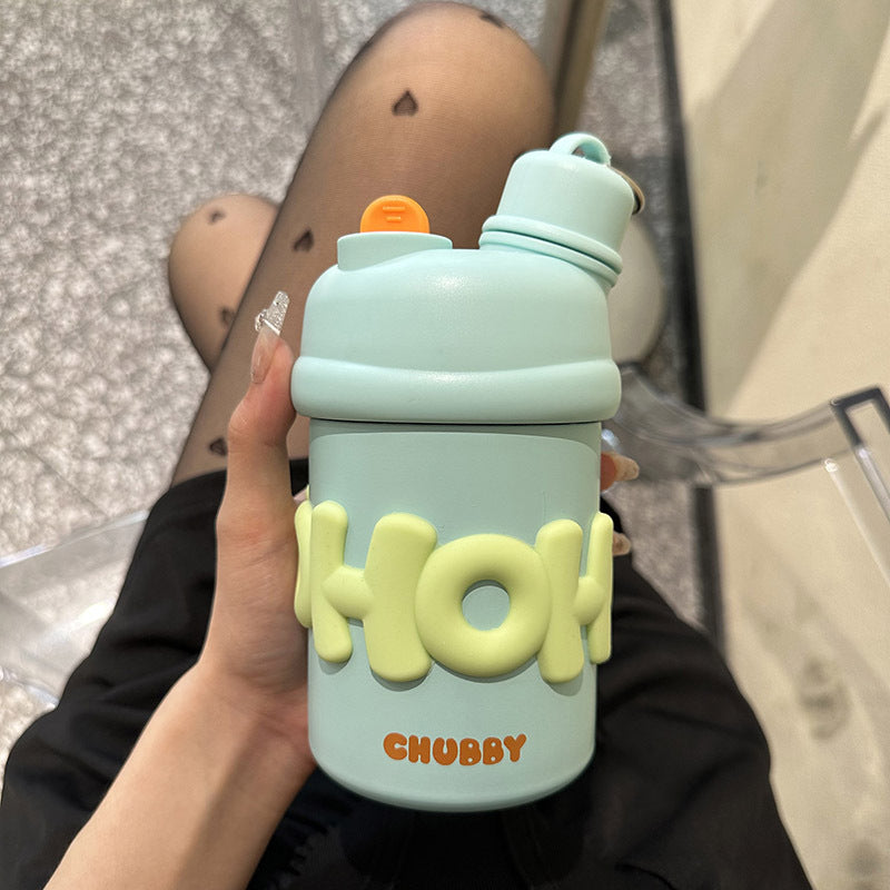 Insulated Water Bottle for Women with Ergonomic Handle and Cheerful Design BPA-Free