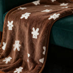 Women's Patterned Throw Blanket Harrow Fluffy Blended Fabric Animal Motifs Polka Dots
