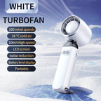 Women's Portable Turbo Cooling Fan with LED Display and Noise Reduction