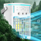 Rechargeable Portable Microclimate Cooler with Quiet Fan and RGB Lighting Compact Personal Air Conditioner