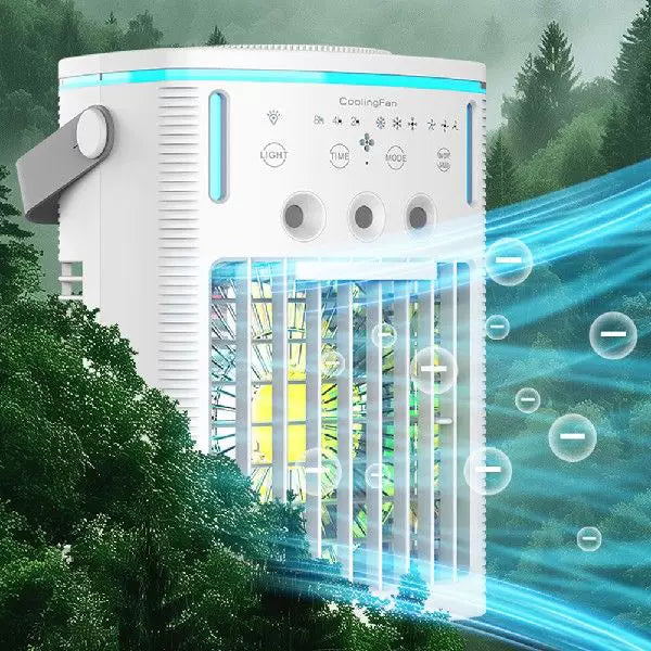 Rechargeable Portable Microclimate Cooler with Quiet Fan and RGB Lighting Compact Personal Air Conditioner