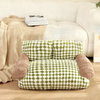 Women's Cozy Relax Armchair Plush Fabric Ergonomic Support Removable Cover