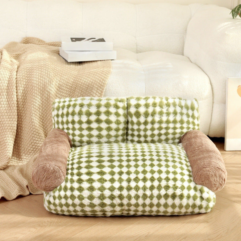 Women's Cozy Relax Armchair Plush Fabric Ergonomic Support Removable Cover