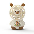 Portable Mini Fan Cute Bear Design Rechargeable Battery Powered for Women