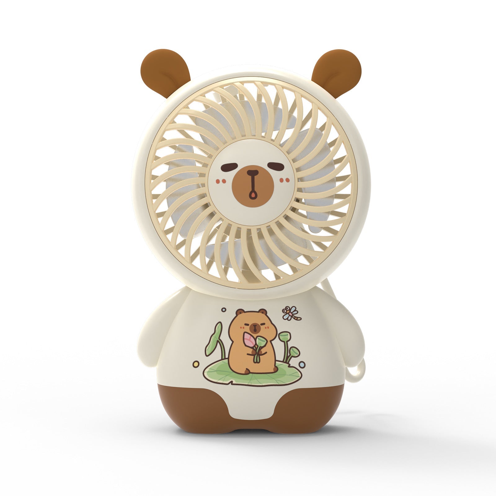 Portable Mini Fan Cute Bear Design Rechargeable Battery Powered for Women