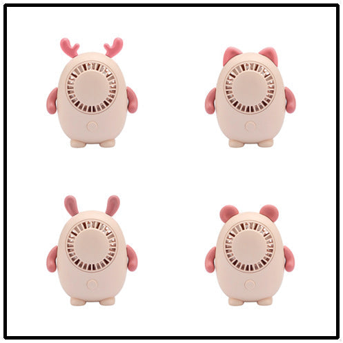 Women's Portable Mini Fan USB Rechargeable Animal Design Compact Lightweight
