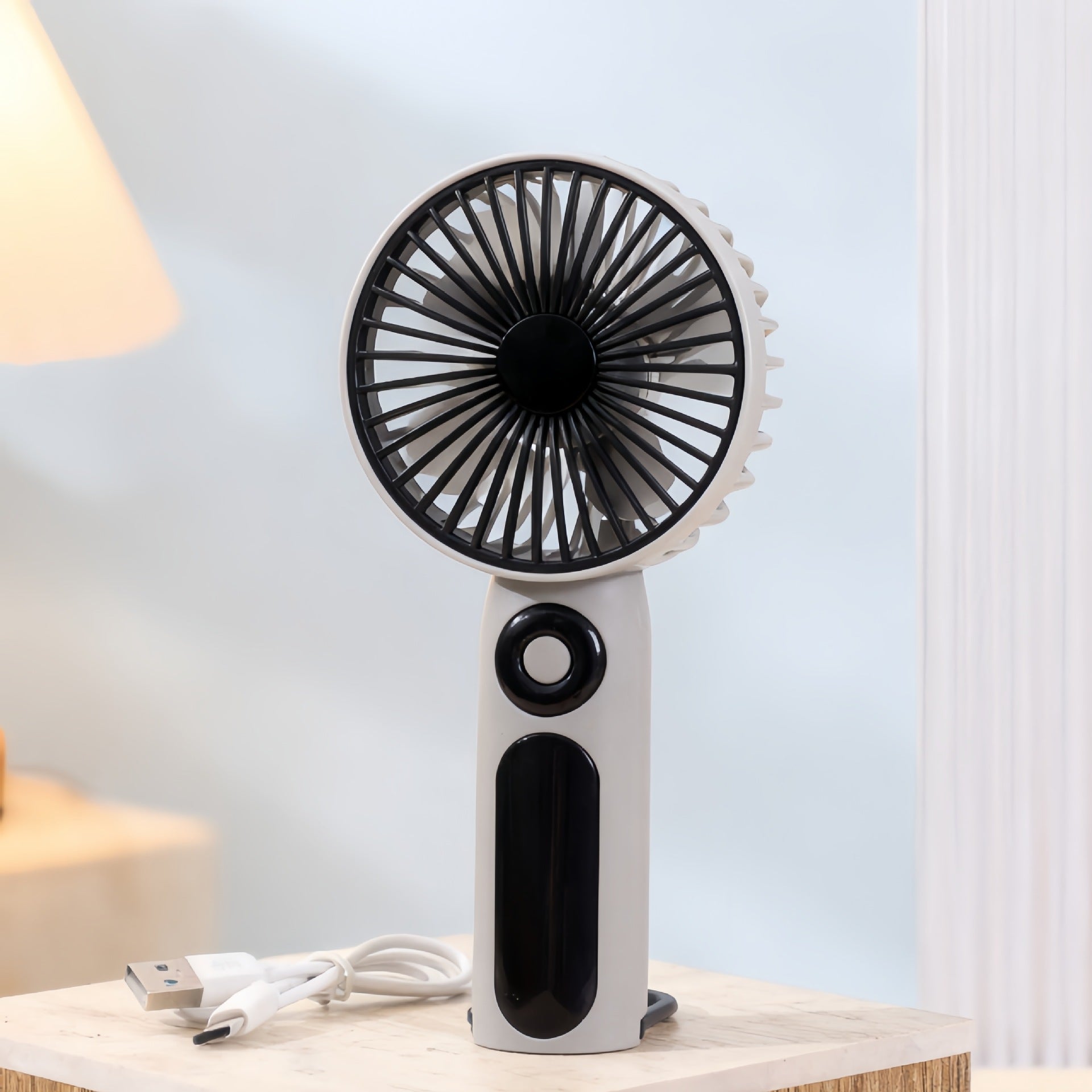 Portable Mini Fan USB Rechargeable Quiet Operation Stepless Speed Adjustable Compact Lightweight