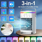 Portable USB Rechargeable Personal Evaporative Air Cooler with Removable Water Tank and Handle