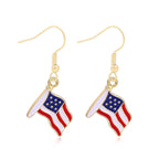 Women's Lightweight Star Earrings Enamel Flag Design Fishhook Closure Zinc Alloy