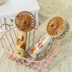 Portable USB Hand Fan with LED Light and Clip Rechargeable Mini Fan