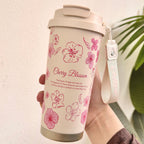 Insulated Stainless Steel Travel Mug with Leak-Proof Cap and Carry Handle for Coffee and Tea