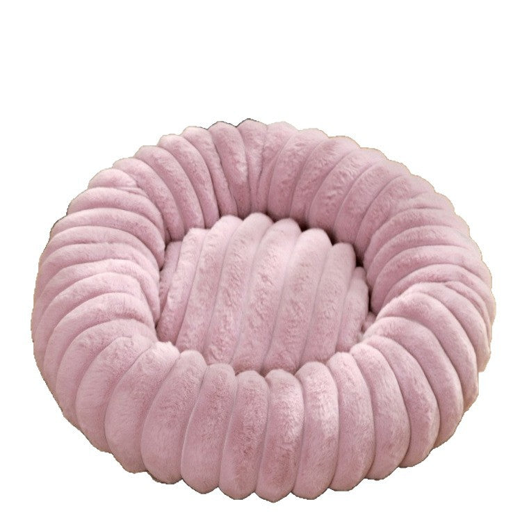 Cozy Pet Bed Soft Fluffy Fabric Raised Edge Non-Slip Bottom for Dogs and Cats