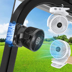 Adjustable Clip-On Cooling Fan Portable Rechargeable Battery-Powered Personal Desk Fan with LED Display