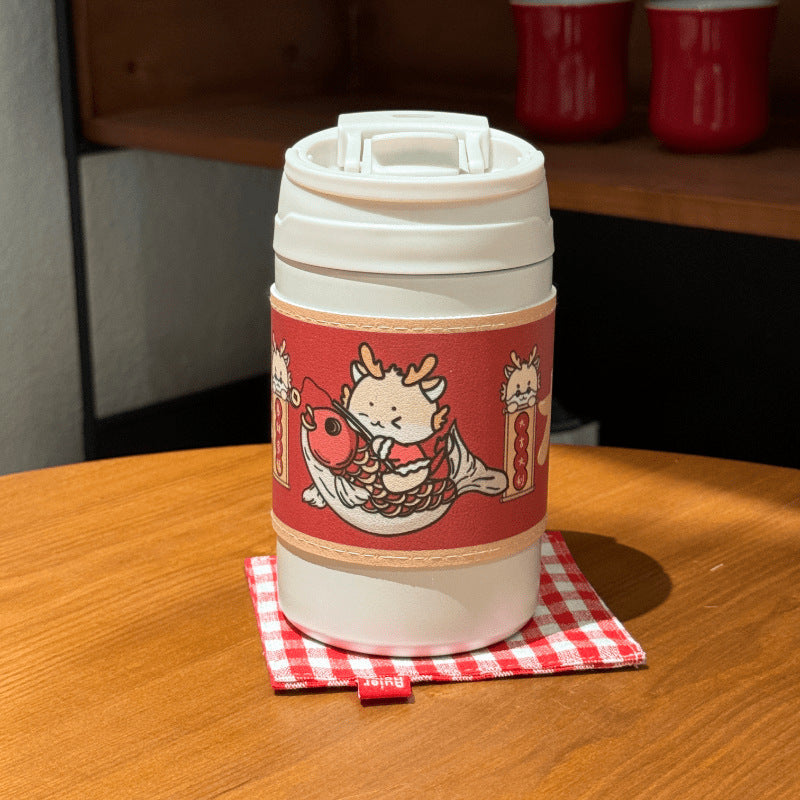 Women's Insulated Coffee Mug 350ml Spill-Proof Lid Hot and Cold Drink Tumbler