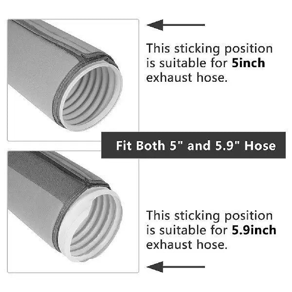 Insulated Flexible Exhaust Hose Sleeve with Velcro Strap for Portable AC and Dryer