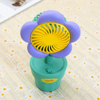 Compact Portable Battery-Powered Table Fan USB Rechargeable Mini Desk Fan Quiet Whisper Motor