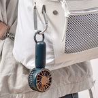 Portable Rechargeable Hand Fan with Quiet Motor and Compact Stand Unisex