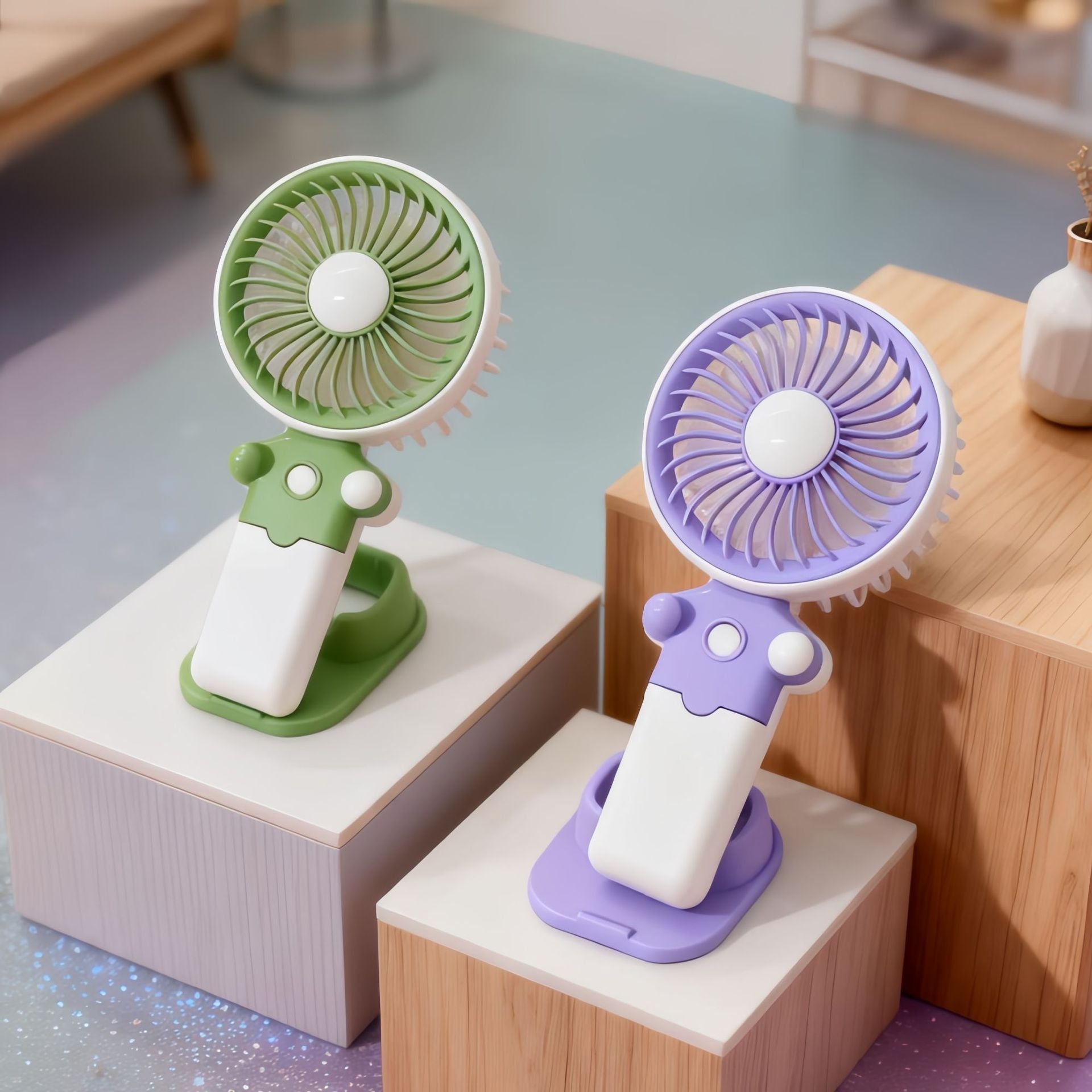 Portable USB Fan with Flexible Holder Lightweight Quiet Operation for Women