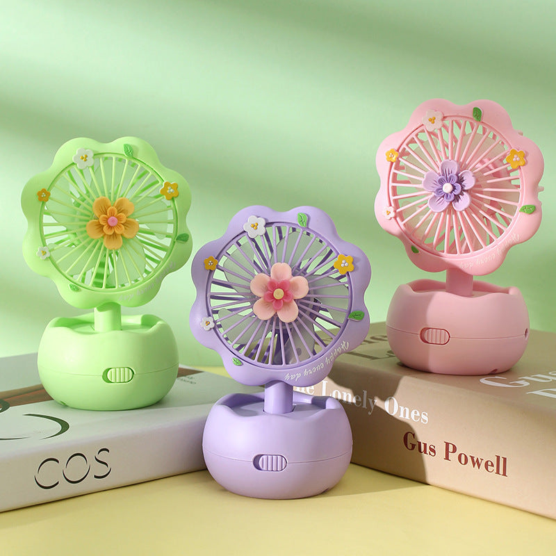 Rechargeable Portable Table Fan for Kids Butterfly Design Quiet USB Charging