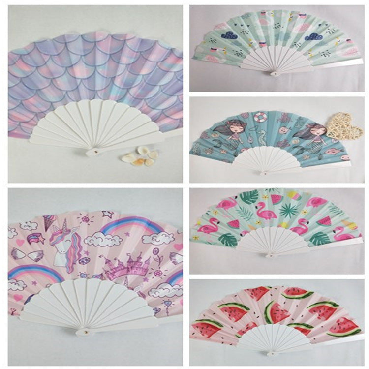 Ladies Fan With Shimmering Scale Pattern Lightweight Foldable Handheld Fan for Women