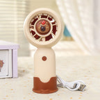 Portable Rechargeable Hand Fan Quiet Motor Cute Bear Design Table Stand