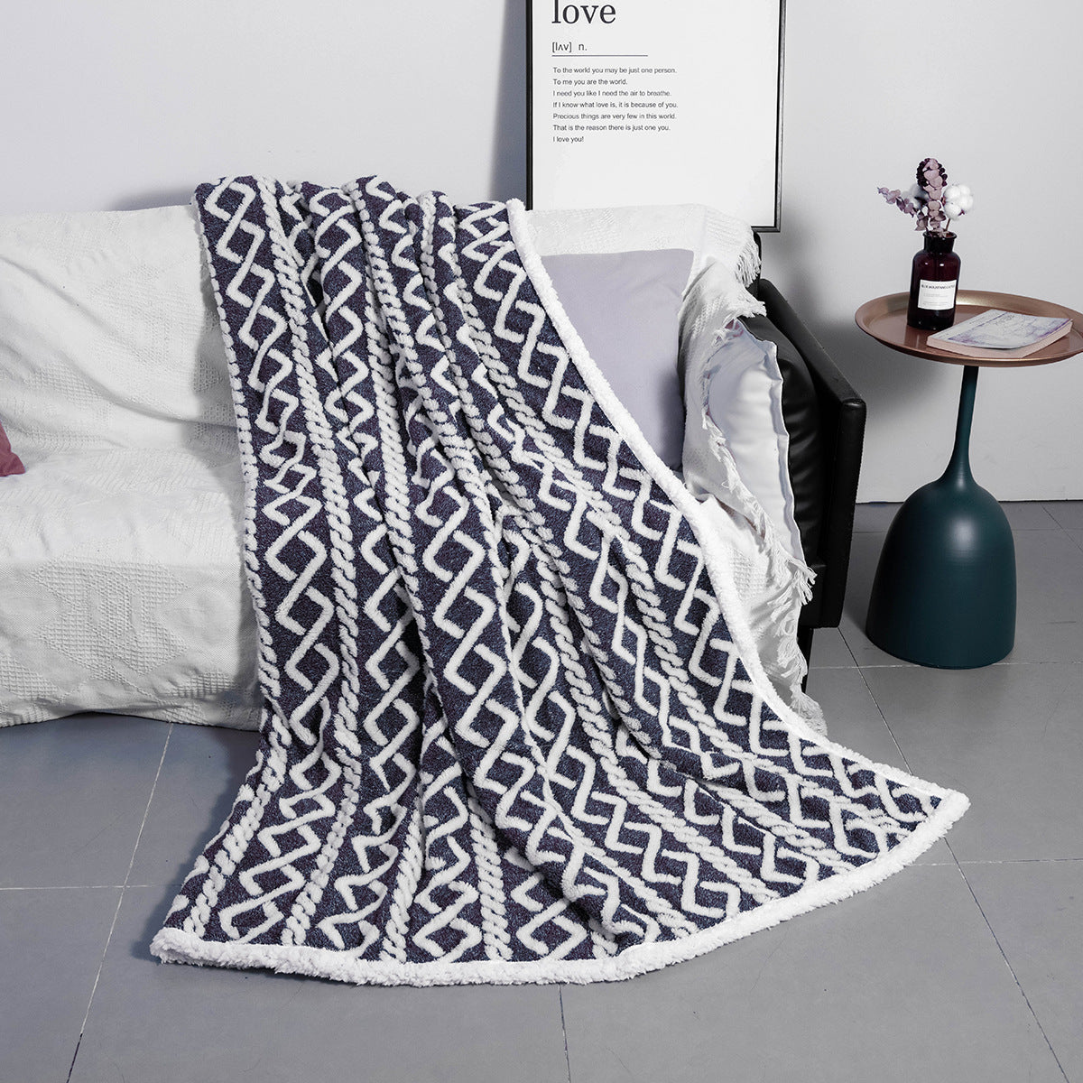 Cozy Throw Blanket Soft Fibers Large Modern Boho Design Machine Washable Home Decor