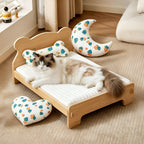 Harrow Cat Bed Bamboo Eco-Friendly Comfortable Padded Mattress Removable Cover