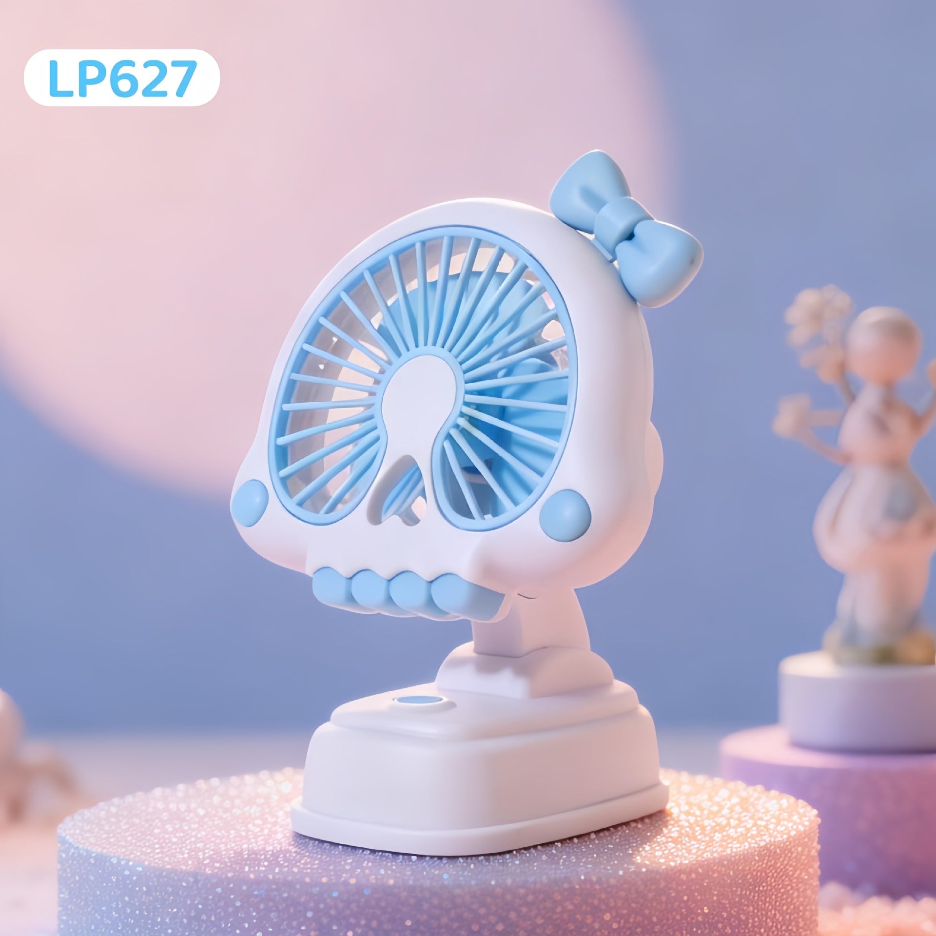 USB Rechargeable Compact Table Fan with Adjustable Tilt and Protective Grille
