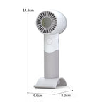Women's Portable Hand Fan with Integrated Mirror and Stand Compact Quiet