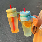 Multifunctional Coffee Mug with Reusable Straw Leak-Proof BPA-Free Plastic for Hot and Cold Drinks