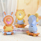 USB Desk Fan Cute Cat Design Portable Quiet Operation Adjustable Tilt for Women