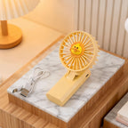 Unisex Portable Handheld Fan with Cute Animal Design USB Rechargeable Adjustable Speed