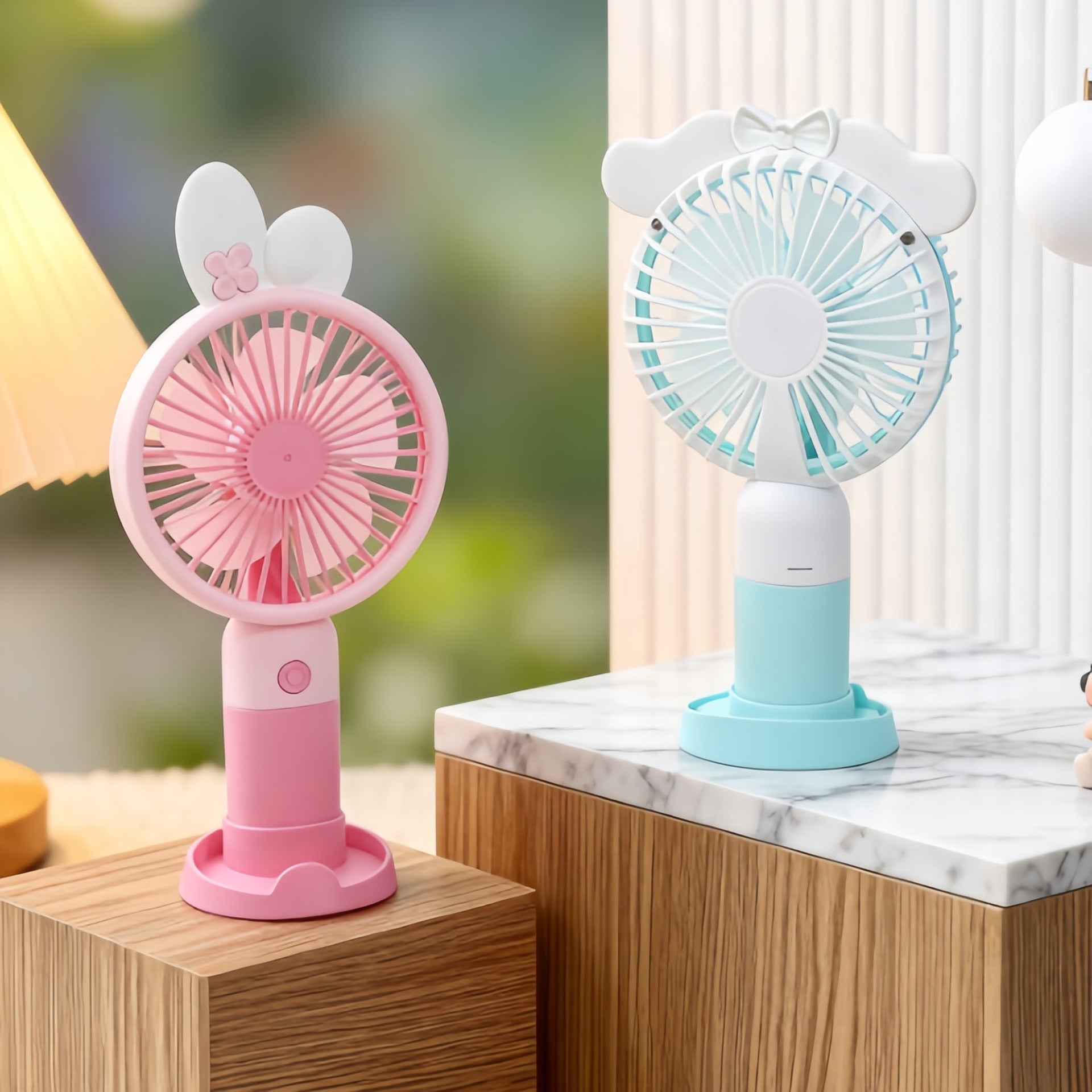 Women's Handheld Fan USB Rechargeable Portable Cute Animal Design Quiet Adjustable Speed