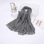 Ladies Scarf Houndstooth Pattern Soft Breathable Fabric Elegant Accessory