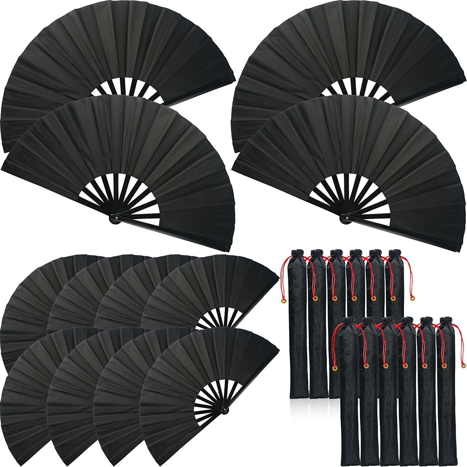 Elegant Women's Folding Fan High-Quality Durable Material with Carrying Bag