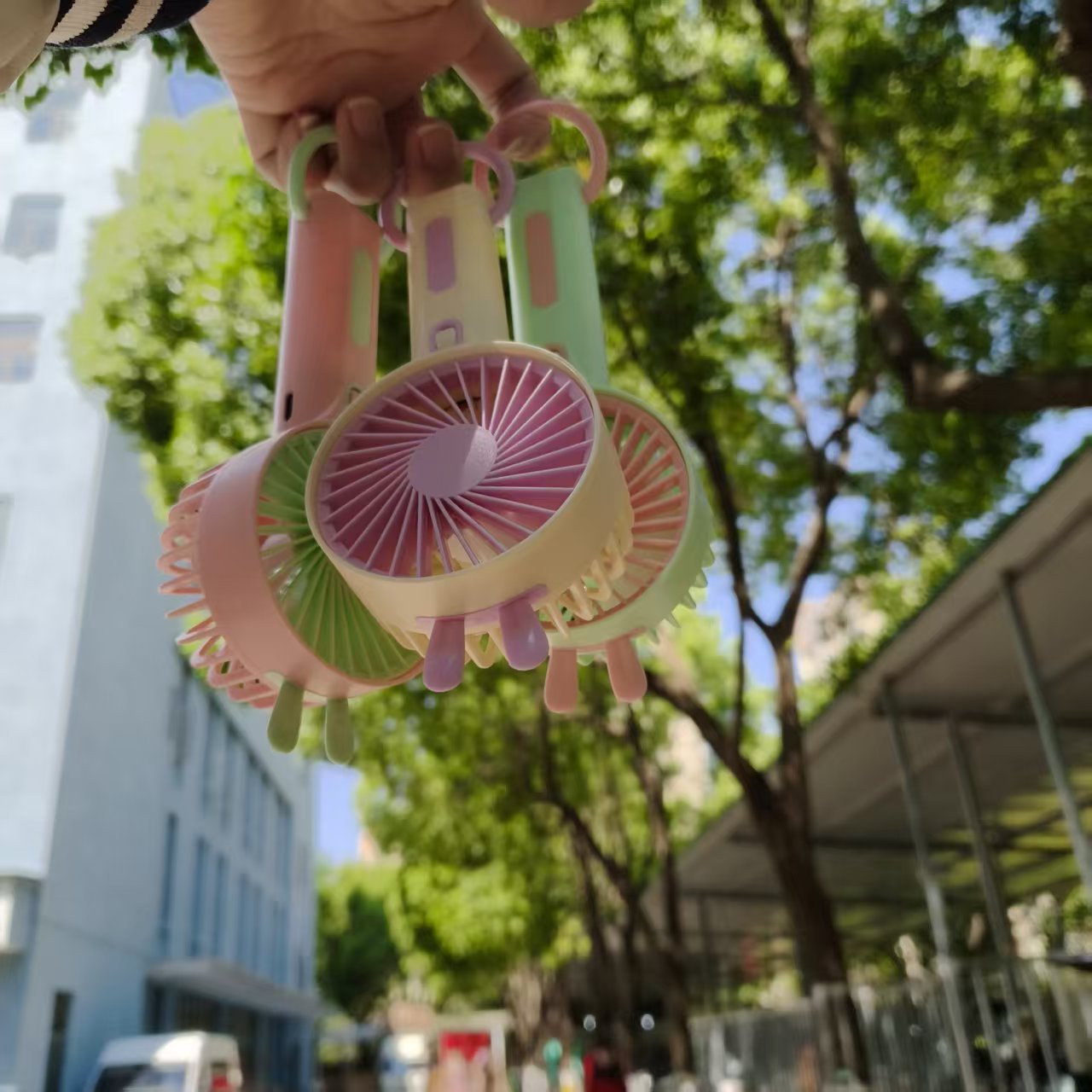 Portable Handheld Fan Lightweight Ergonomic Design Quiet Operation with Lanyard for Outdoor and Office Use