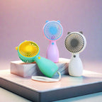 Portable Table Fan Rechargeable Quiet Compact Desk Fan with Cute Ears for Home Office