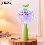 Portable USB Handheld Fan with LED Light and Variable Speed Control for Women