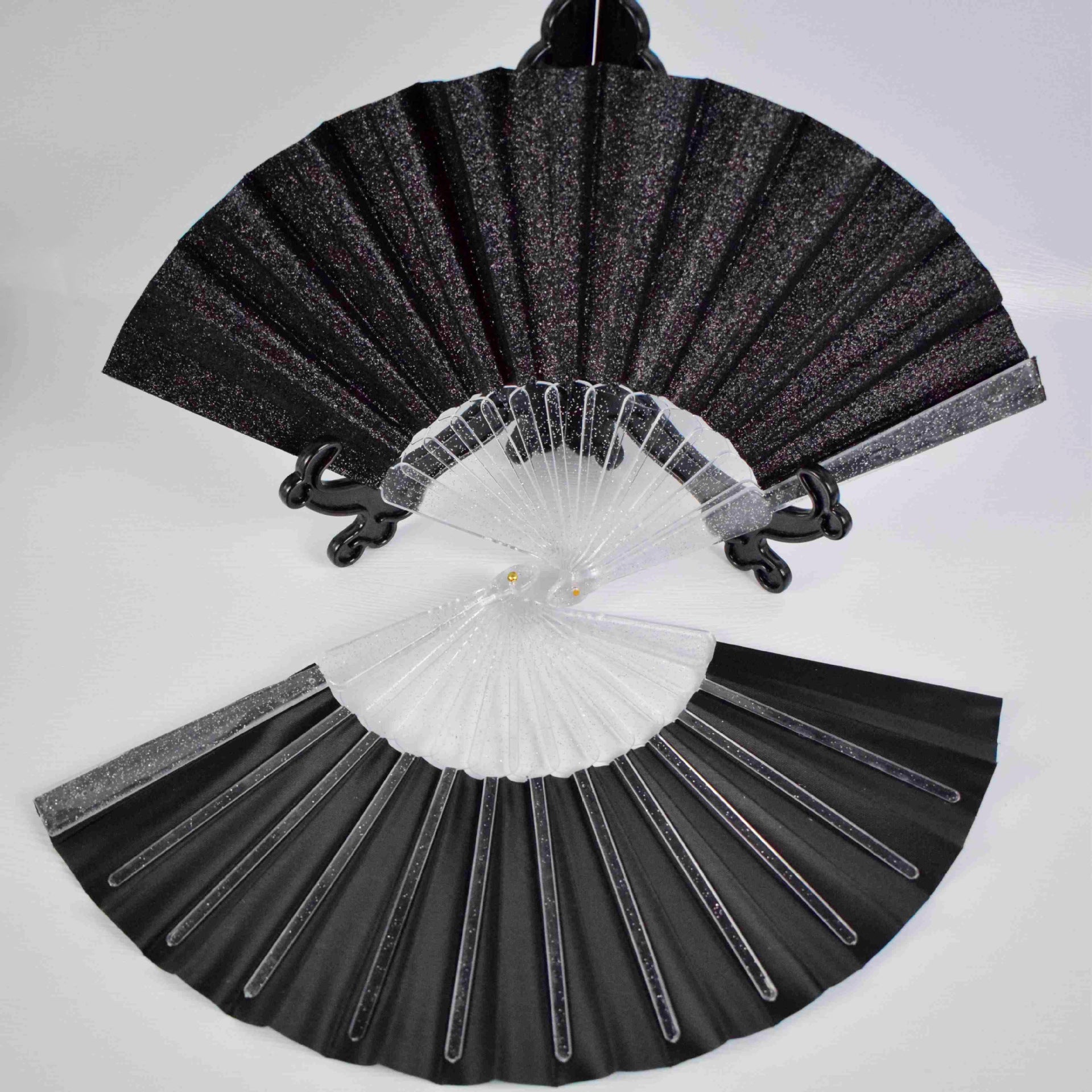 Ladies Hand Fan Glittering Sparkling Foldable High-Quality Material