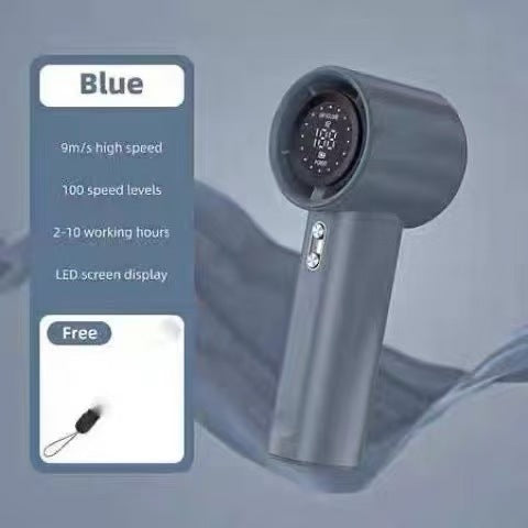 Bladeless Handheld Fan Compact Portable Battery Operated LED Display Quiet Operation