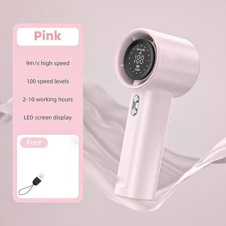 Bladeless Handheld Fan Compact Portable Battery Operated LED Display Quiet Operation