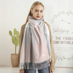 Ladies Patterned Scarf Soft Stylish Design with Fringes for Cold Weather