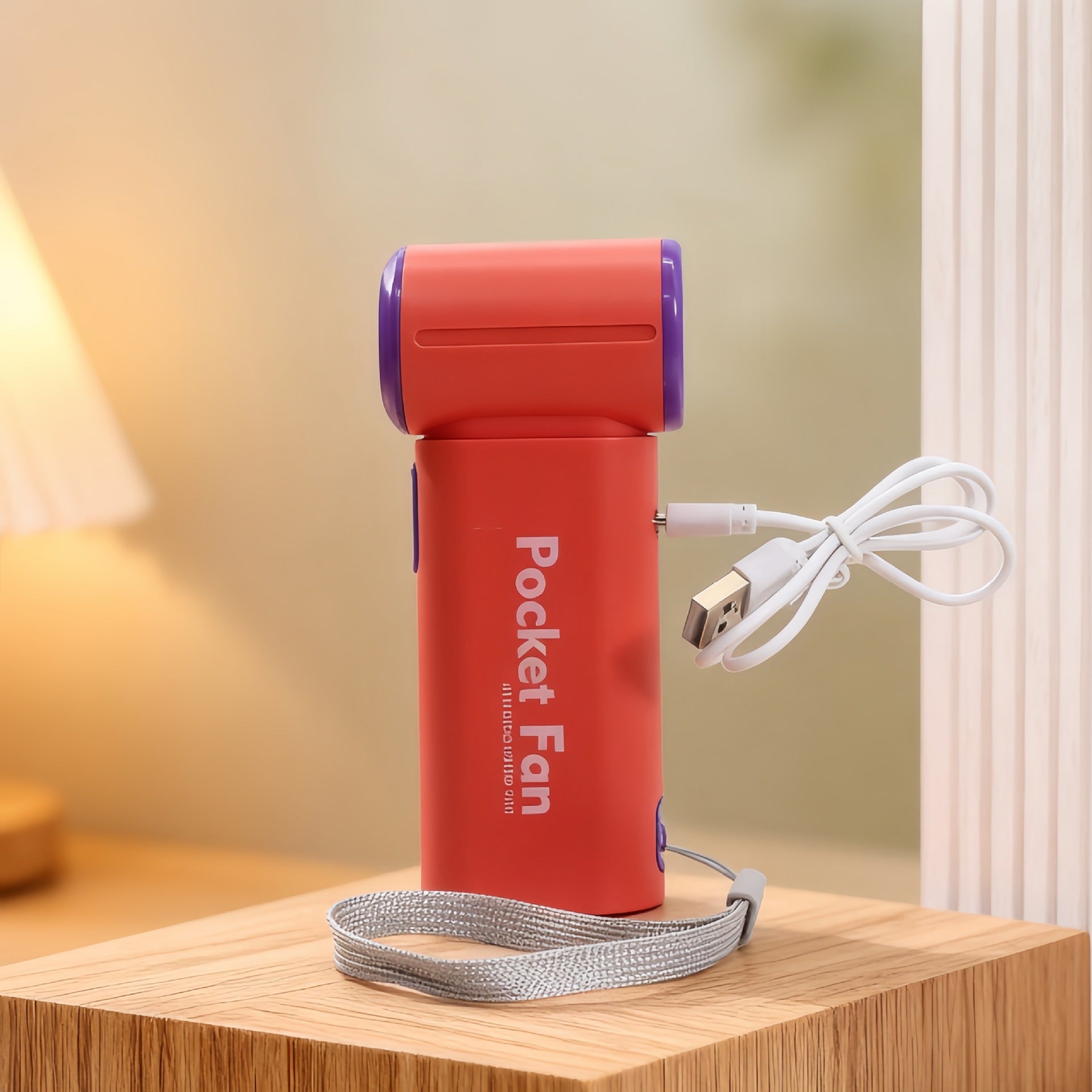 Portable Mini Fan with LED Display USB Rechargeable Compact Lightweight Unisex