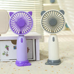 Portable Mini Handheld Fan for Women USB Rechargeable Quiet Operation Cute Cat Ears Design